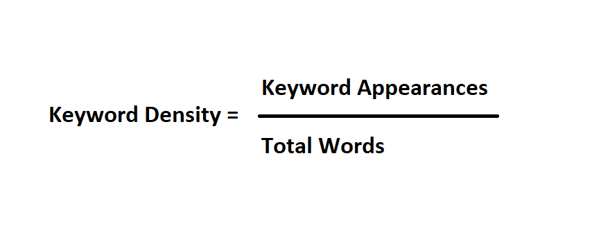 keyword density calculation formula