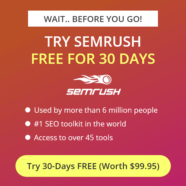 SEMrush Discount Coupon Code (Free Trial) ᐈ Get $200-$800 OFF